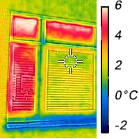 Warmtebeeld met oud en nieuw glas
